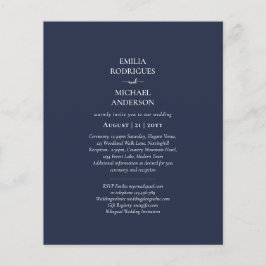 BUDGET Navy Blue Monochrome WEDDING Flyer