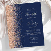 Budget Navy Blue Peach Faux Glitter Wedding