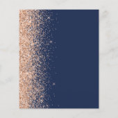 Budget Navy Blue Peach Faux Glitter Wedding (Achterkant)