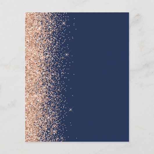 Budget Navy Blue Peach Faux Glitter Wedding (Achterkant)