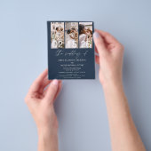 Budget Navy Blue Photo Wedding Invitation Flyer (Hand)
