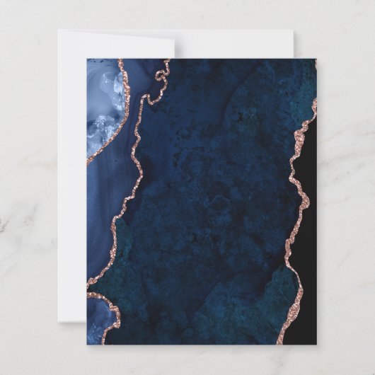 Budget Navy Blue Roos Gold Agate 50e verjaardag (Achterkant)