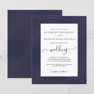 Budget Navy Blue Roos Gold Geometric Wedding