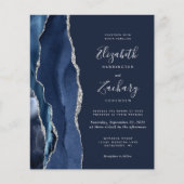 Budget Navy Blue Silver Agate Wedding (Voorkant)