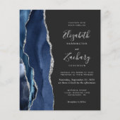 Budget Navy Blue Silver Agate Wedding (Voorkant)