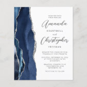 Budget Navy Blue Silver Agate Wedding (Voorkant)