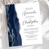 Budget Navy Blue Silver Agate Wedding