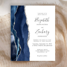 Budget Navy Blue Silver Agate Wedding