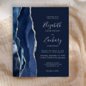 Budget Navy Blue Silver Agate Wedding