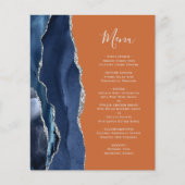 Budget Navy Blue Silver Burnt Oranje Agate Menu (Voorkant)