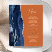 Budget Navy Blue Silver Burnt Oranje Agate Menu
