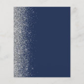 Budget Navy Blue Silver Glitter Save the Date (Achterkant)