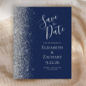 Budget Navy Blue Silver Glitter Save the Date