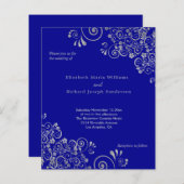 Budget Navy Blue Silver Swirls Weddenschap (Voorkant / Achterkant)