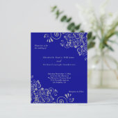 Budget Navy Blue Silver Swirls Weddenschap (Staand voorkant)