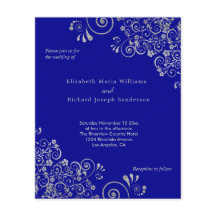Budget Navy Blue Silver Swirls Weddenschap