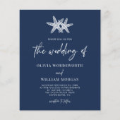 Budget Navy Blue Starfish Weddenschap Flyer (Voorkant)
