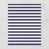 Budget Navy Blue Stripes Cross Boy Baptism Invite (Achterkant)