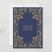 Budget  Navy Blue Tiara Quinceanera Notitiekaartje (Achterkant)