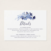 Budget Navy Blue Wedding Details Enclosure Kaart (Voorkant)