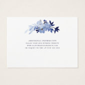 Budget Navy Blue Wedding Details Enclosure Kaart (Achterkant)