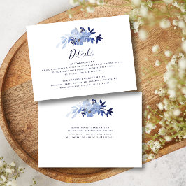 Budget Navy Blue Wedding Details Enclosure Kaart