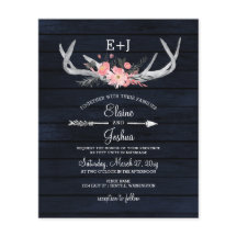 Budget Navy Blush Floral Antler Weddenschap
