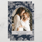 Budget Navy Branch Arch Photo Holiday Card (Voorkant / Achterkant)