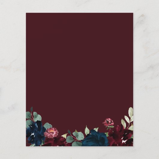 Budget Navy & Burgundy Baby shower Invitation (Achterkant)