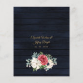 Budget Navy Burgundy Floral Wedding (Achterkant)