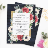Budget Navy Burgundy Floral Wedding