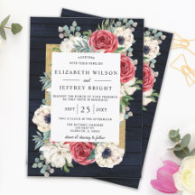 Budget Navy Burgundy Floral Wedding