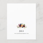 Budget Navy Burgundy Pink & Peach 2 Floral Wedding Flyer (Achterkant)