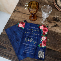 Budget Navy Burgundy Waterverf Wedding