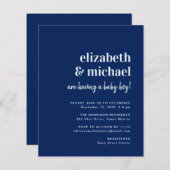 Budget Navy Couples Baby Boy Shower Uitnodiging (Voorkant / Achterkant)