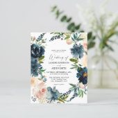 Budget Navy, Dusty Blue en Pink Floral 2 Wedding (Staand voorkant)