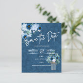 Budget Navy Dusty Blue Floral Rustic Wedding (Staand voorkant)