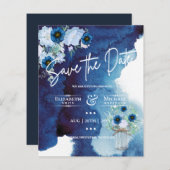 Budget Navy Dusty Blue Floral Rustic Wedding (Voorkant / Achterkant)