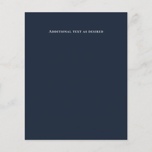 Budget Navy Dusty Blue Floral Rustic Wedding (Achterkant)