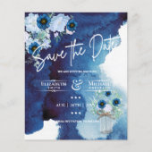 Budget Navy Dusty Blue Floral Rustic Wedding (Voorkant)