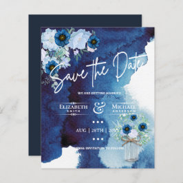 Budget Navy Dusty Blue Floral Rustic Wedding