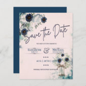 Budget Navy Dusty Blue Floral Rustic Wedding (Voorkant / Achterkant)