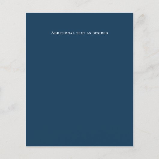 Budget Navy Dusty Blue Floral Rustic Wedding (Achterkant)