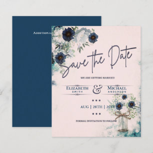 Budget Navy Dusty Blue Floral Rustic Wedding