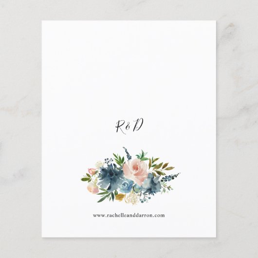 Budget Navy Dusty Blue & Pink Blush 1 Weddenschap Flyer (Achterkant)
