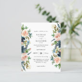 Budget Navy, Dusty Blue & Pink Floral 1 Wedding (Staand voorkant)