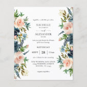 Budget Navy, Dusty Blue & Pink Floral 1 Wedding (Voorkant)