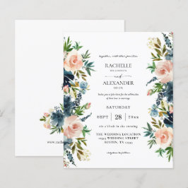 Budget Navy, Dusty Blue & Pink Floral 1 Wedding
