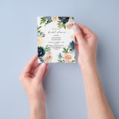 Budget Navy & Dusty Blue, Roze Vrijgezellenfeest Flyer (Hand)