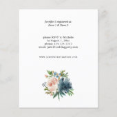 Budget Navy & Dusty Blue, Roze Vrijgezellenfeest Flyer (Achterkant)